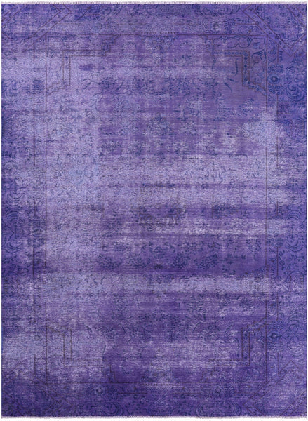 Purple Persian Overdyed Hand Knotted Wool Rug - 8' 5" X 11' 8" - Golden Nile