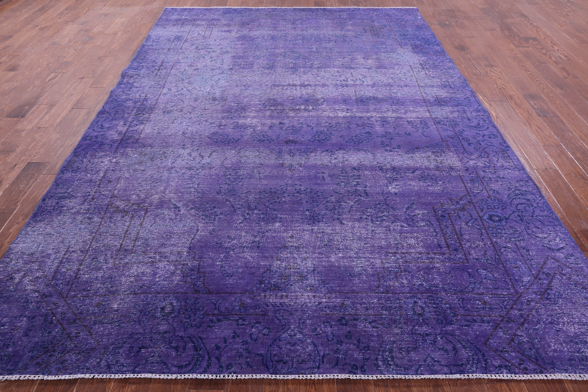 Purple Persian Overdyed Hand Knotted Wool Rug - 8' 5" X 11' 8" - Golden Nile