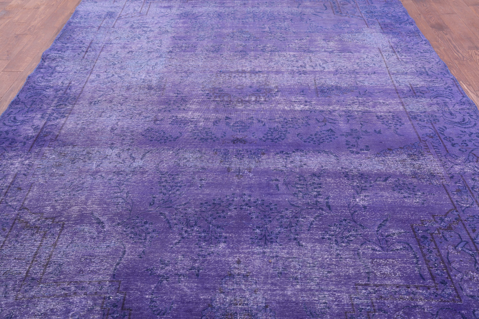 Purple Persian Overdyed Hand Knotted Wool Rug - 8' 5" X 11' 8" - Golden Nile