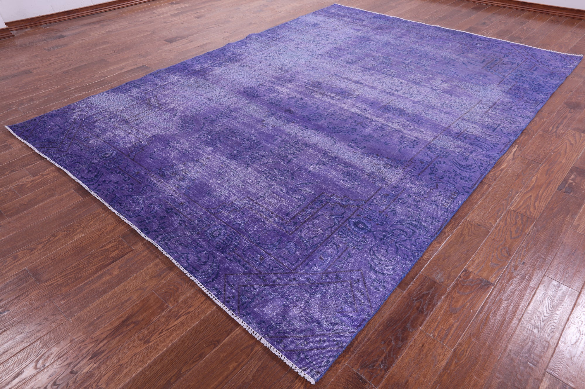 Purple Persian Overdyed Hand Knotted Wool Rug - 8' 5" X 11' 8" - Golden Nile