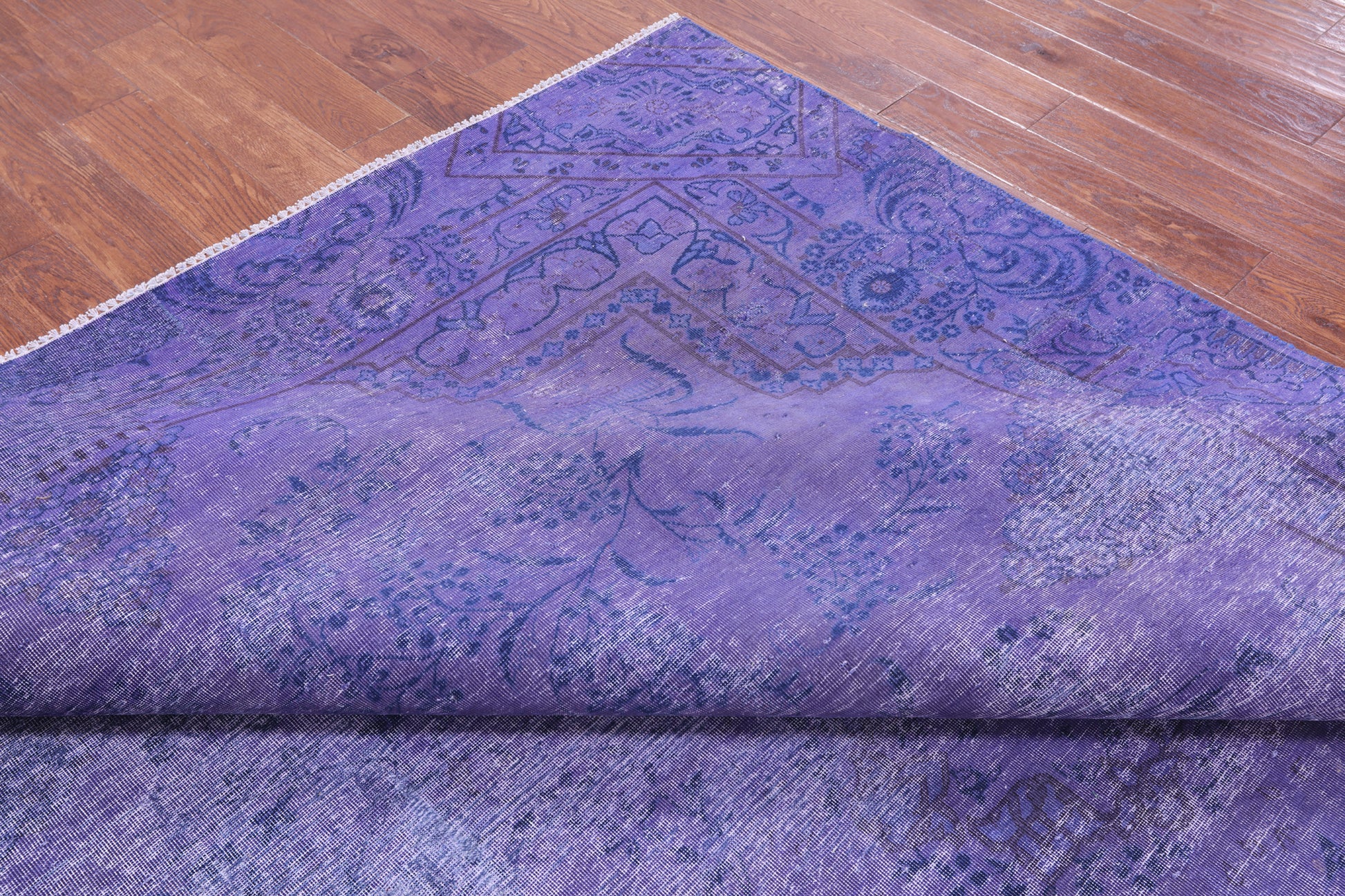 Purple Persian Overdyed Hand Knotted Wool Rug - 8' 5" X 11' 8" - Golden Nile