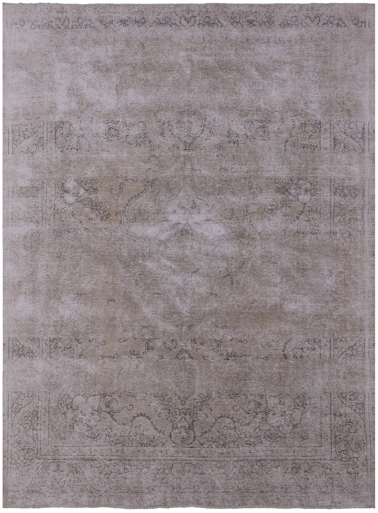Persian Vintage White Wash Hand Knotted Wool Area Rug - 9' 5" X 12' 6" - Golden Nile