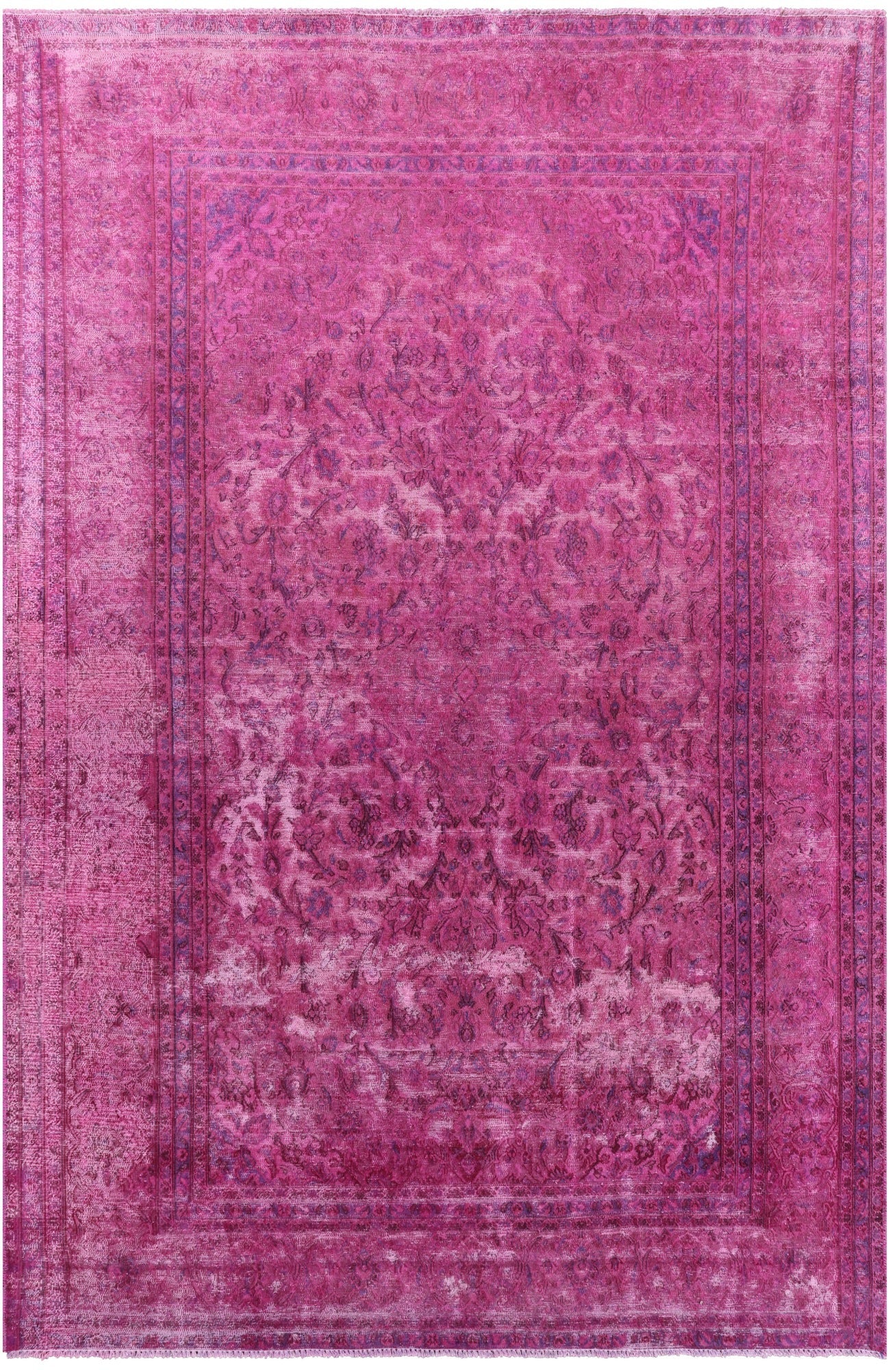 Pink Persian Overdyed Hand Knotted Wool Rug - 7' 8" X 11' 8" - Golden Nile