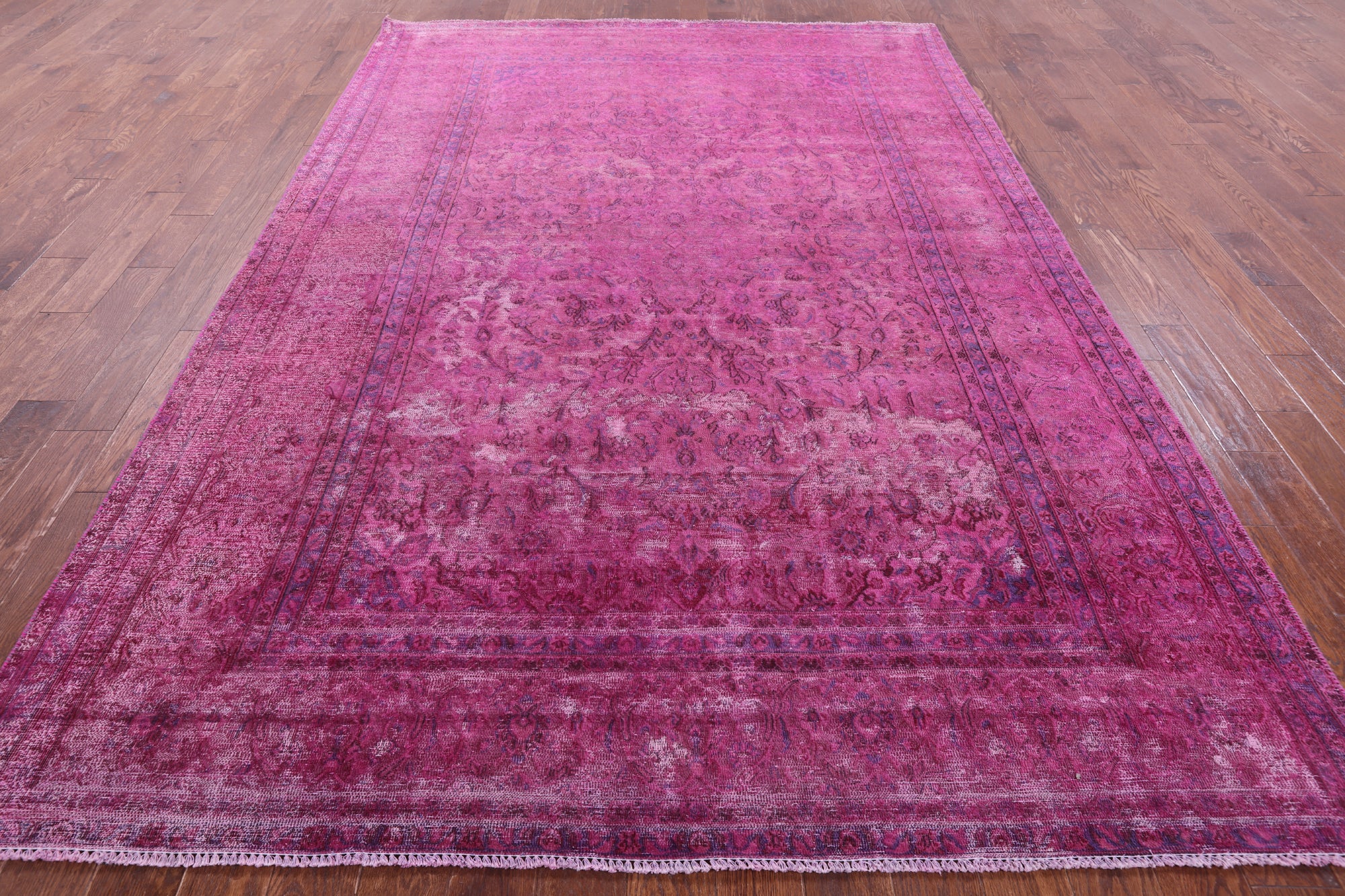 Pink Persian Overdyed Hand Knotted Wool Rug - 7' 8" X 11' 8" - Golden Nile