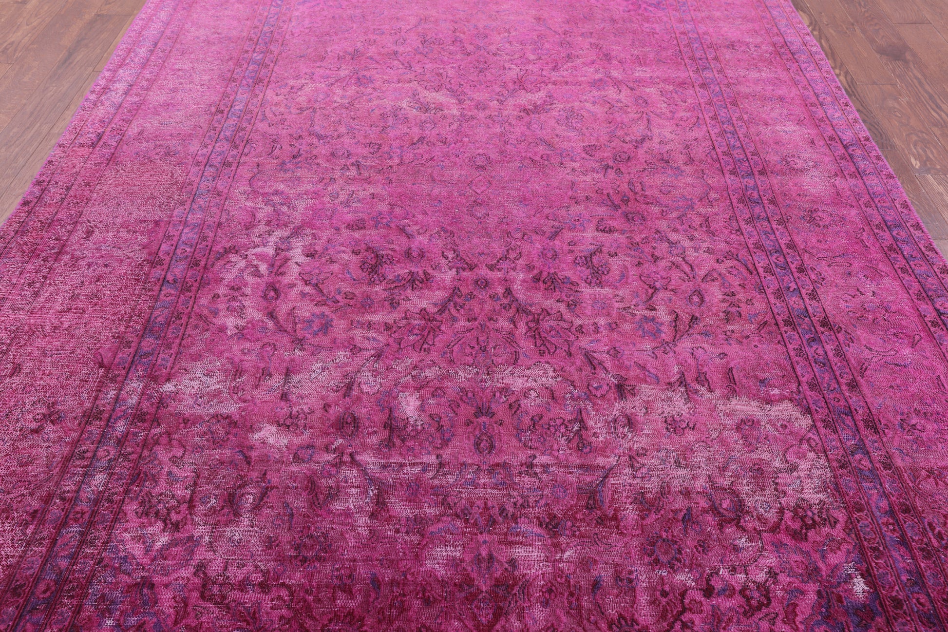 Pink Persian Overdyed Hand Knotted Wool Rug - 7' 8" X 11' 8" - Golden Nile