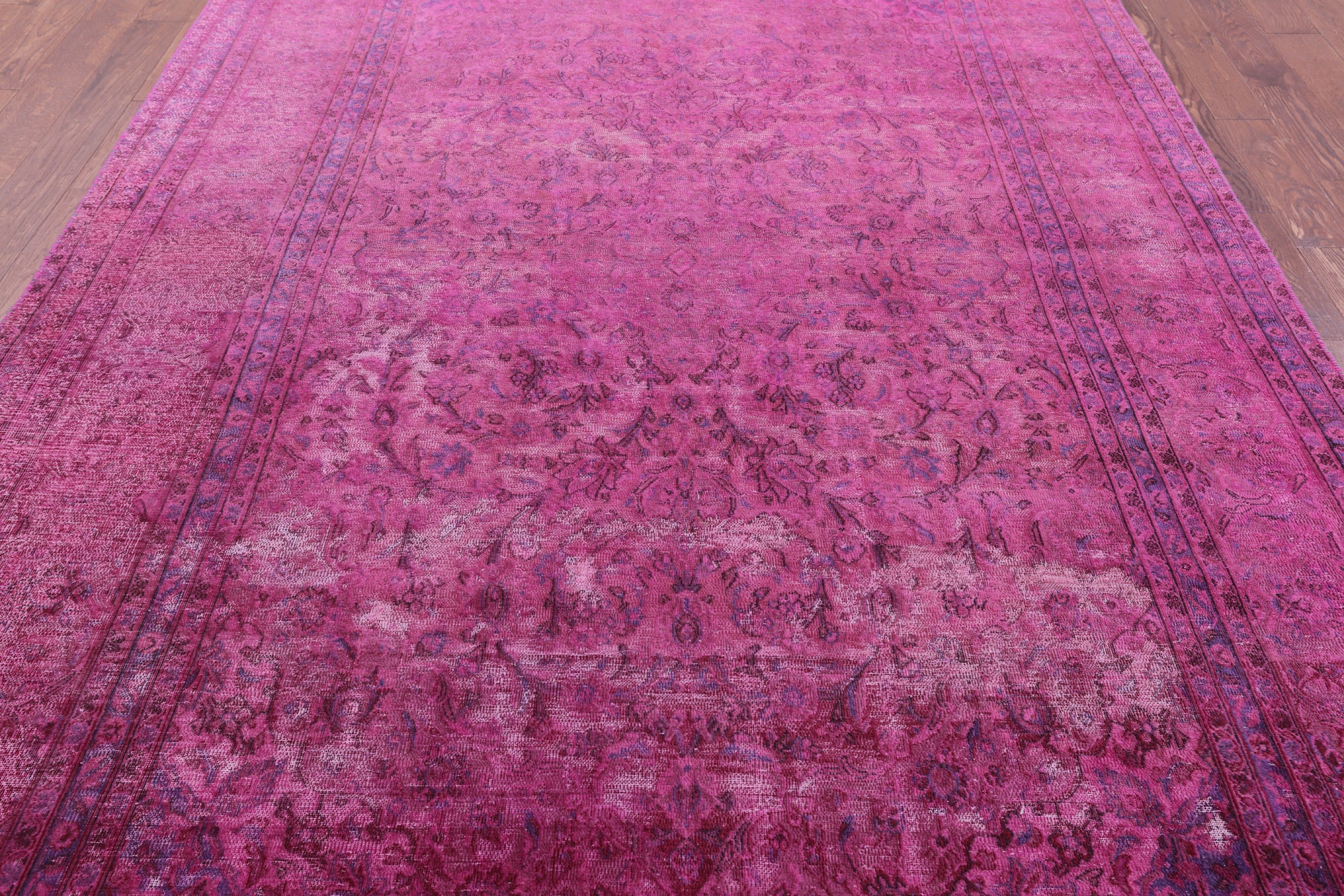 Pink Persian Overdyed Hand Knotted Wool Rug - 7' 8" X 11' 8" - Golden Nile