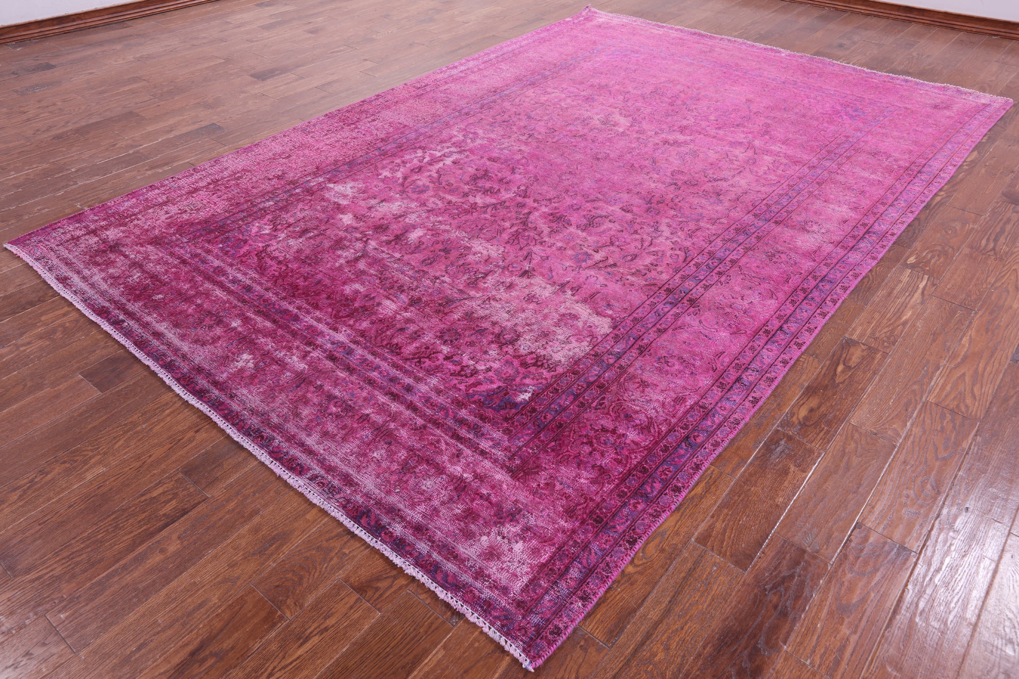 Pink Persian Overdyed Hand Knotted Wool Rug - 7' 8" X 11' 8" - Golden Nile