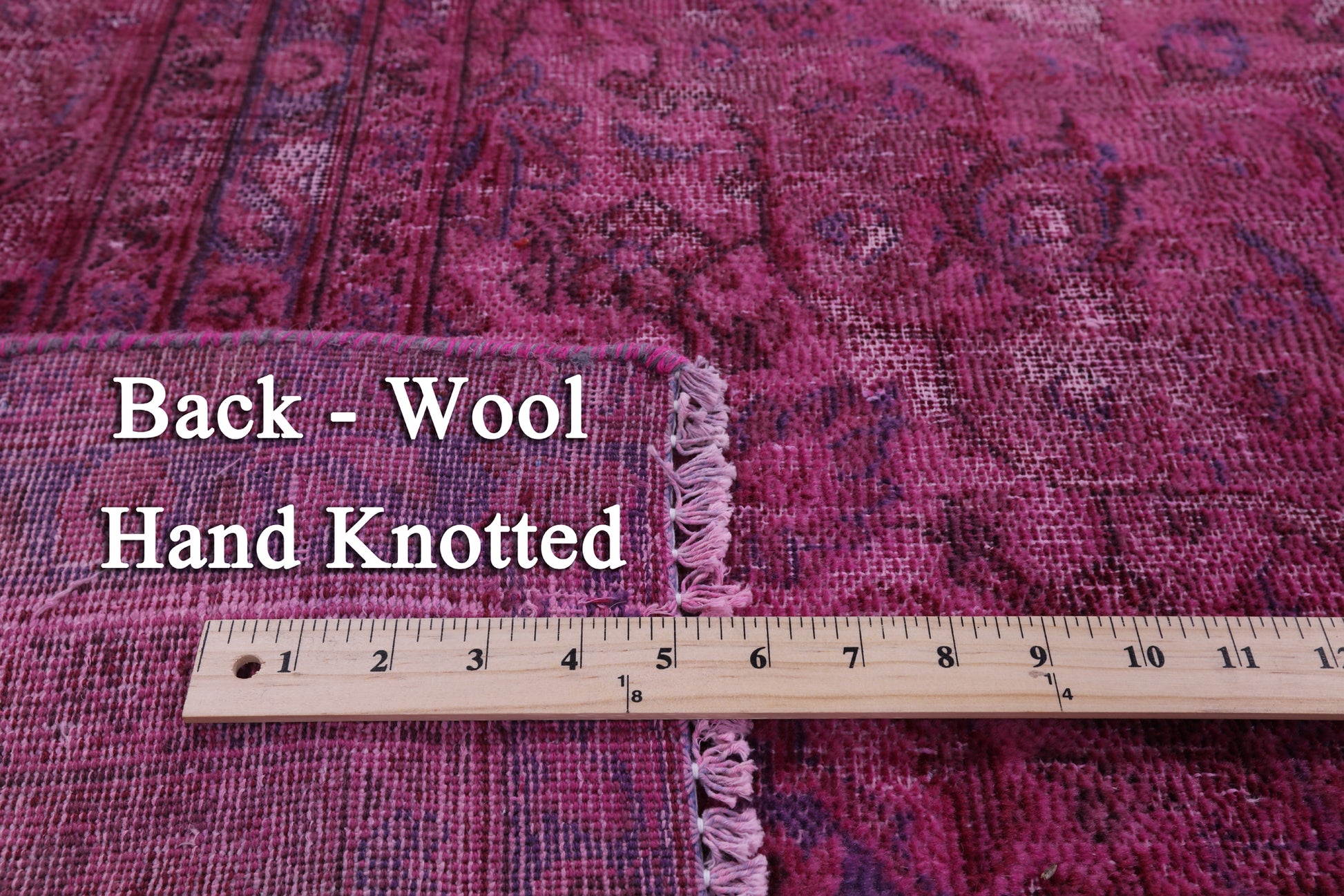 Pink Persian Overdyed Hand Knotted Wool Rug - 7' 8" X 11' 8" - Golden Nile