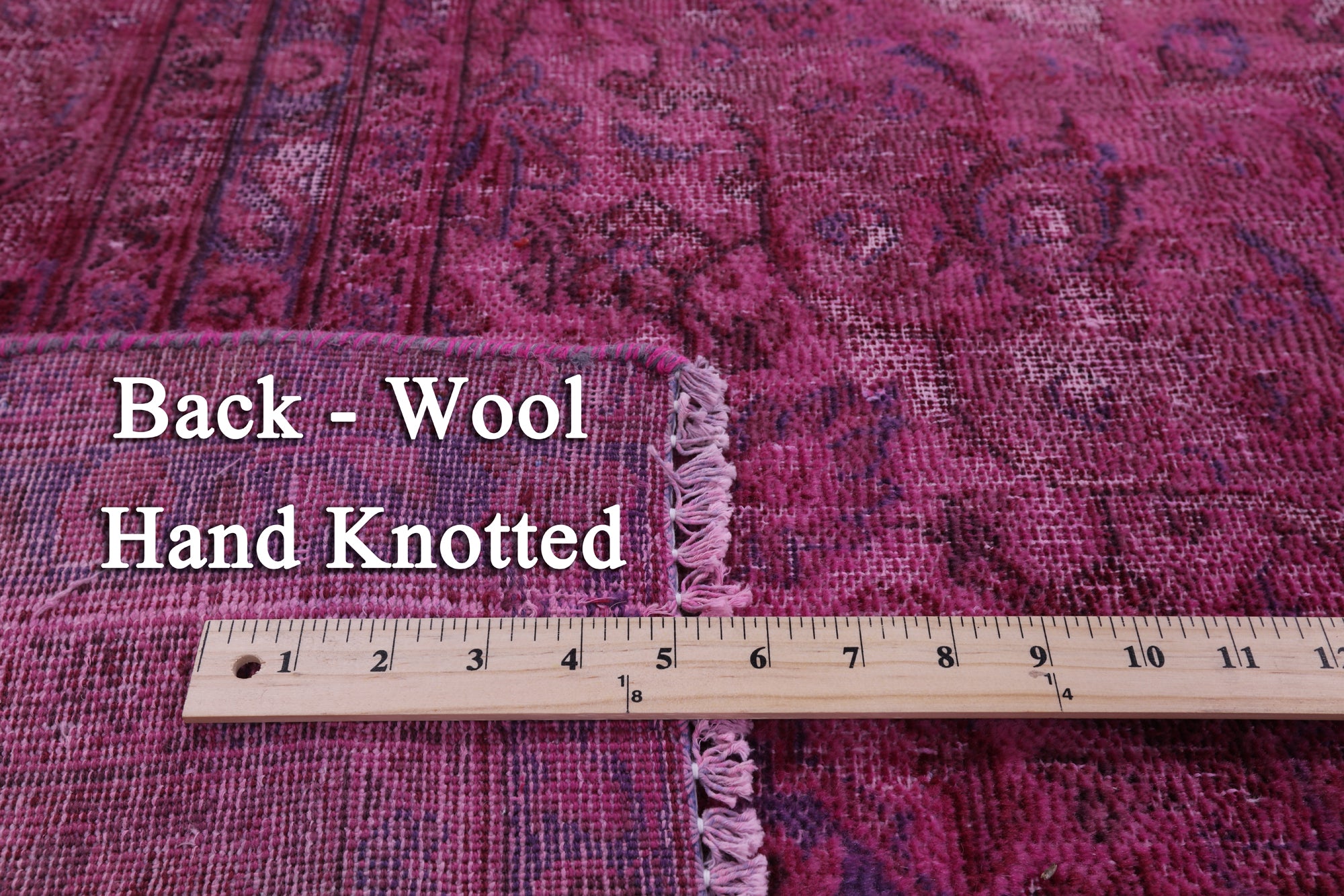 Pink Persian Overdyed Hand Knotted Wool Rug - 7' 8" X 11' 8" - Golden Nile