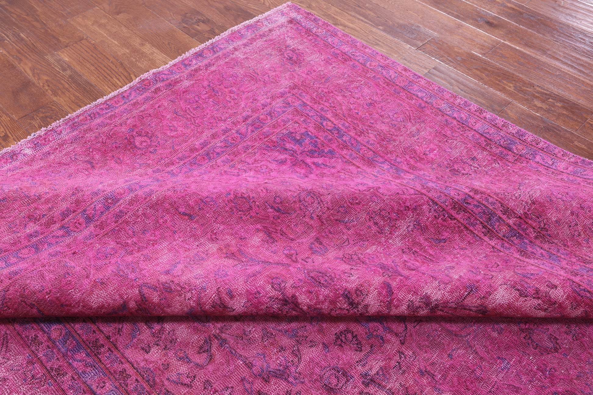 Pink Persian Overdyed Hand Knotted Wool Rug - 7' 8" X 11' 8" - Golden Nile
