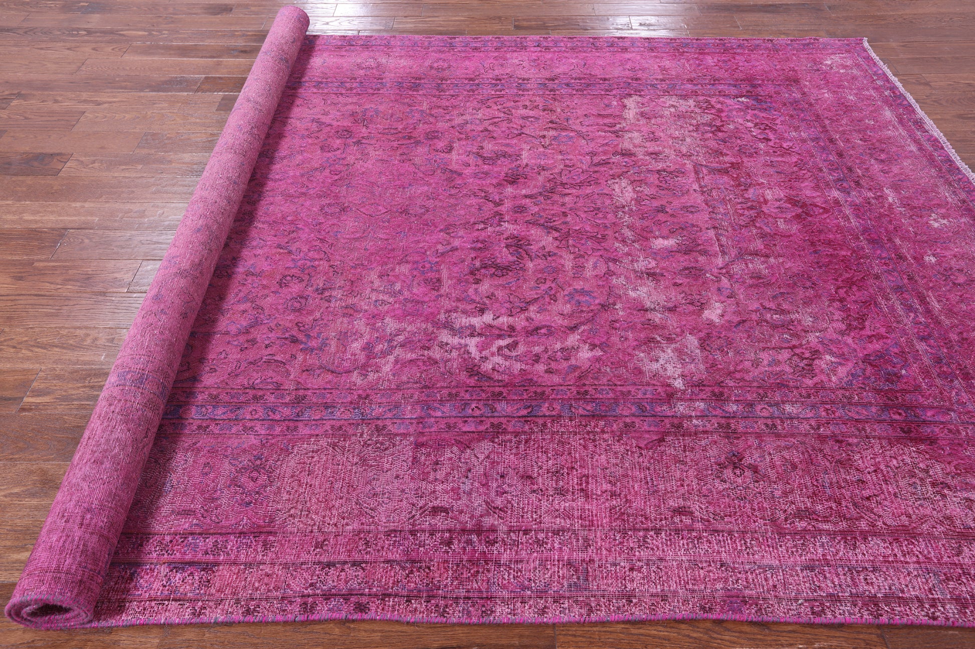 Pink Persian Overdyed Hand Knotted Wool Rug - 7' 8" X 11' 8" - Golden Nile