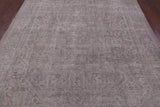 Ivory Persian Vintage White Wash Hand Knotted Wool Rug - 7' 10" X 10' 10" - Golden Nile