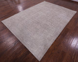 Ivory Persian Vintage White Wash Hand Knotted Wool Rug - 7' 10" X 10' 10" - Golden Nile