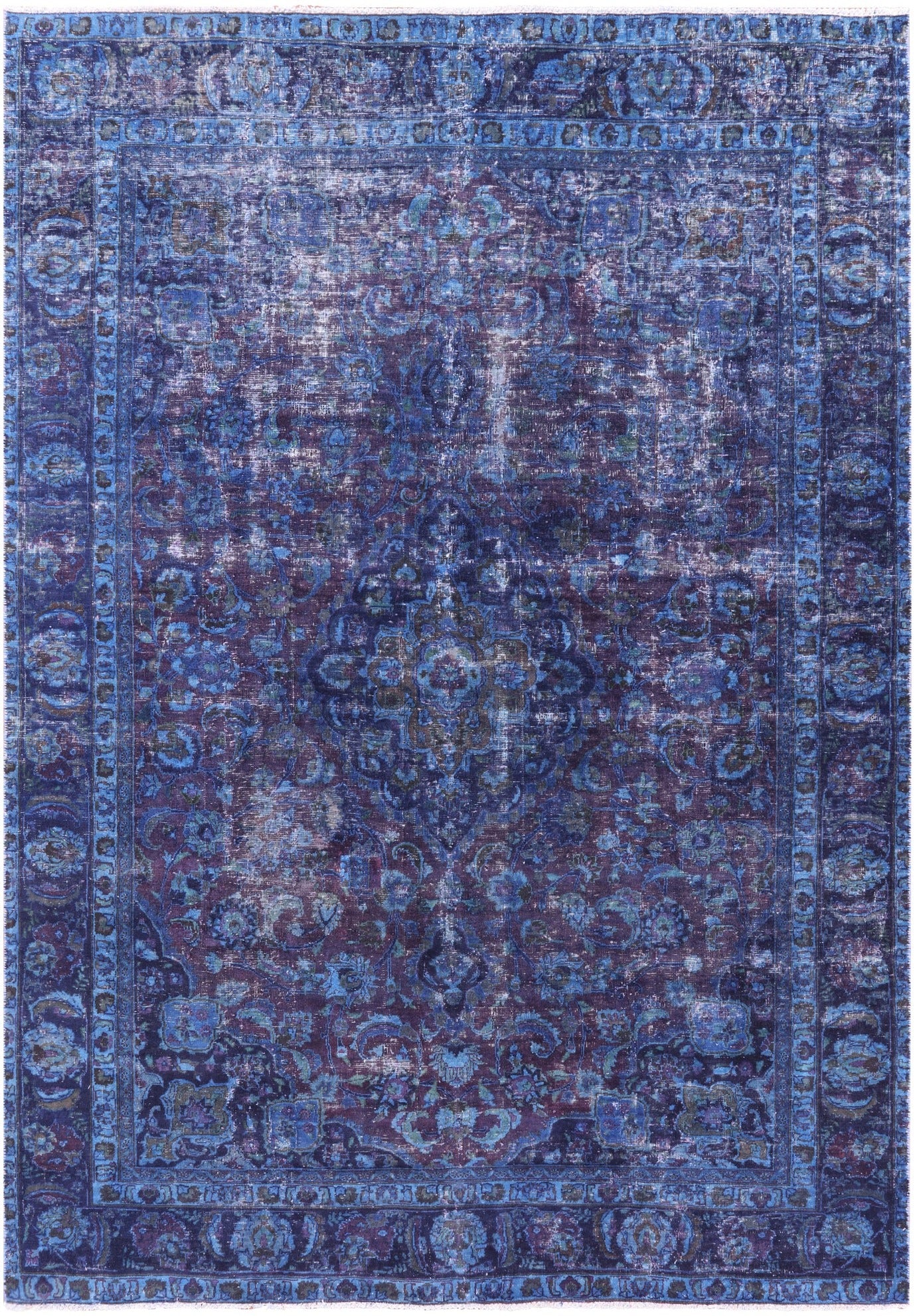 Persian Overdyed Hand Knotted Wool Rug - 7' 7" X 10' 7" - Golden Nile