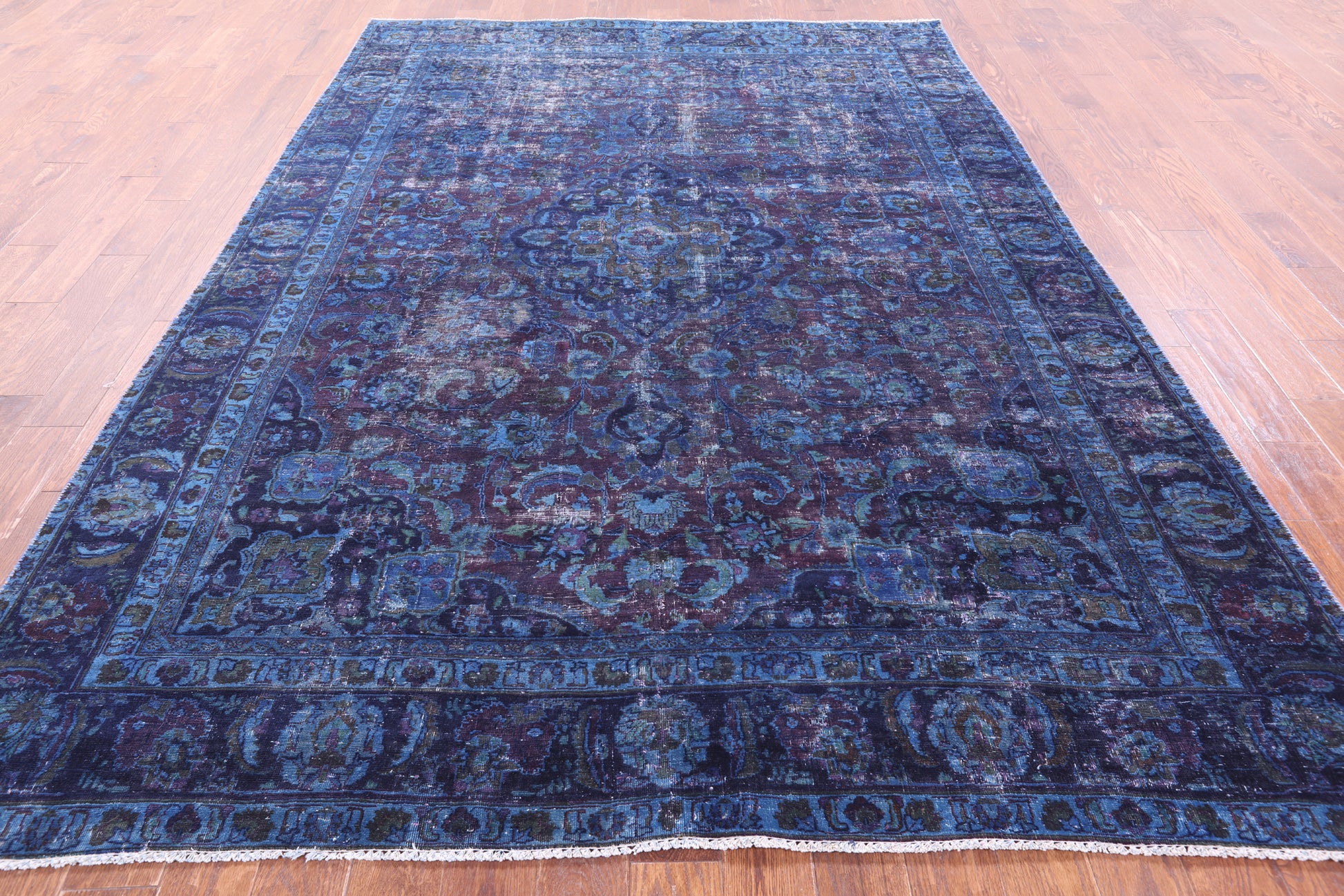 Persian Overdyed Hand Knotted Wool Rug - 7' 7" X 10' 7" - Golden Nile