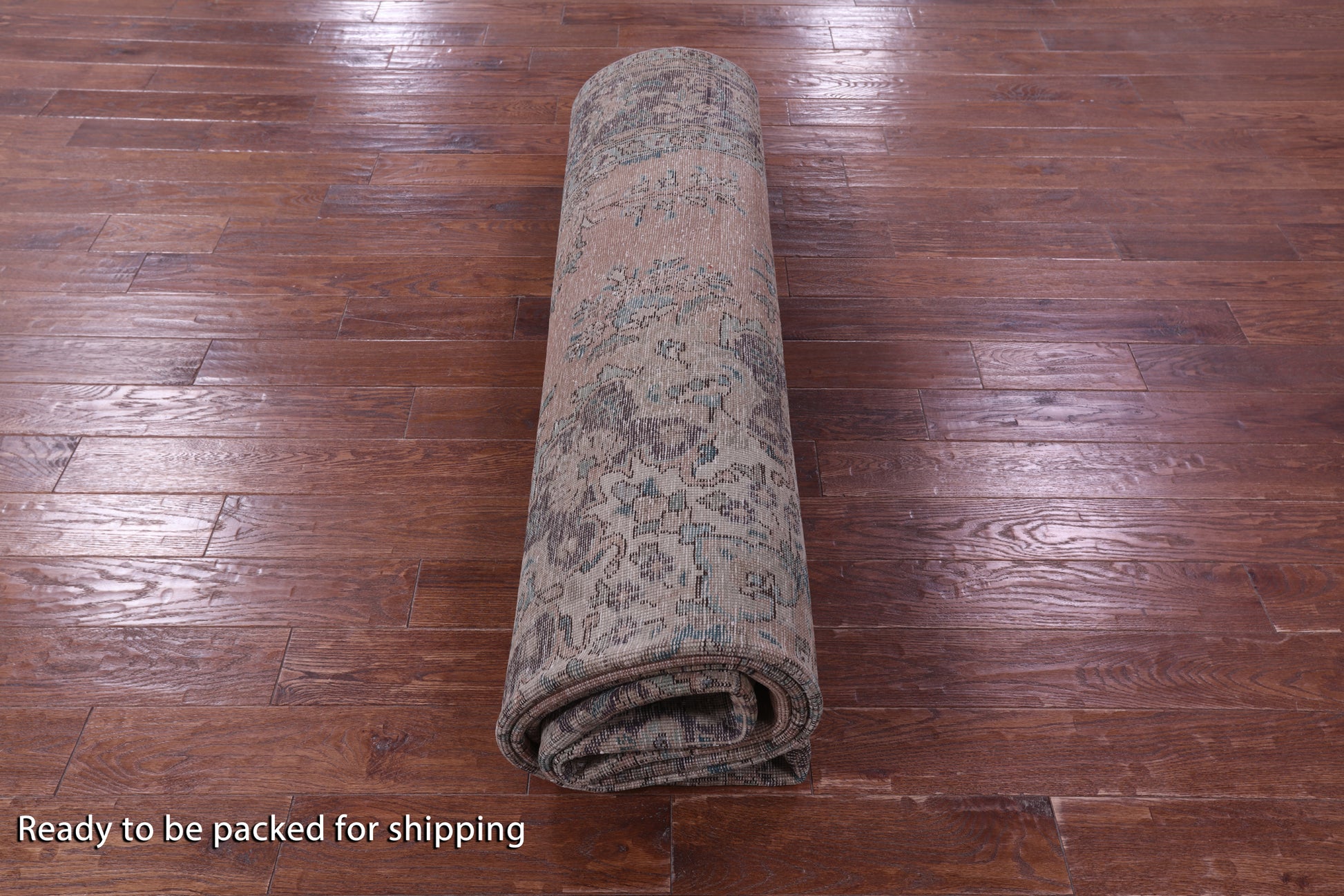Pink Persian Vintage White Wash Hand Knotted Wool Rug - 9' 9" X 12' 10" - Golden Nile