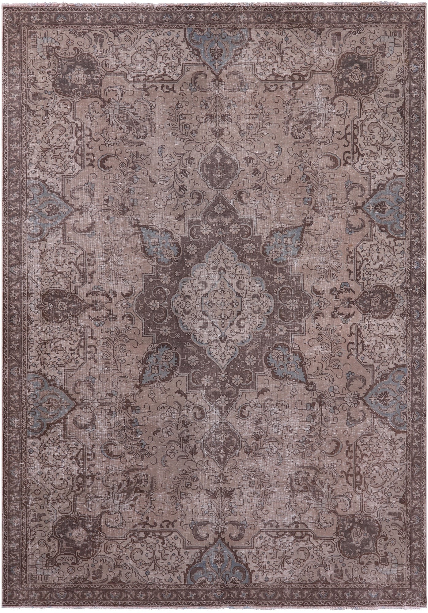 Persian Vintage White Wash Hand Knotted Wool Rug - 7' 7" X 10' 8" - Golden Nile