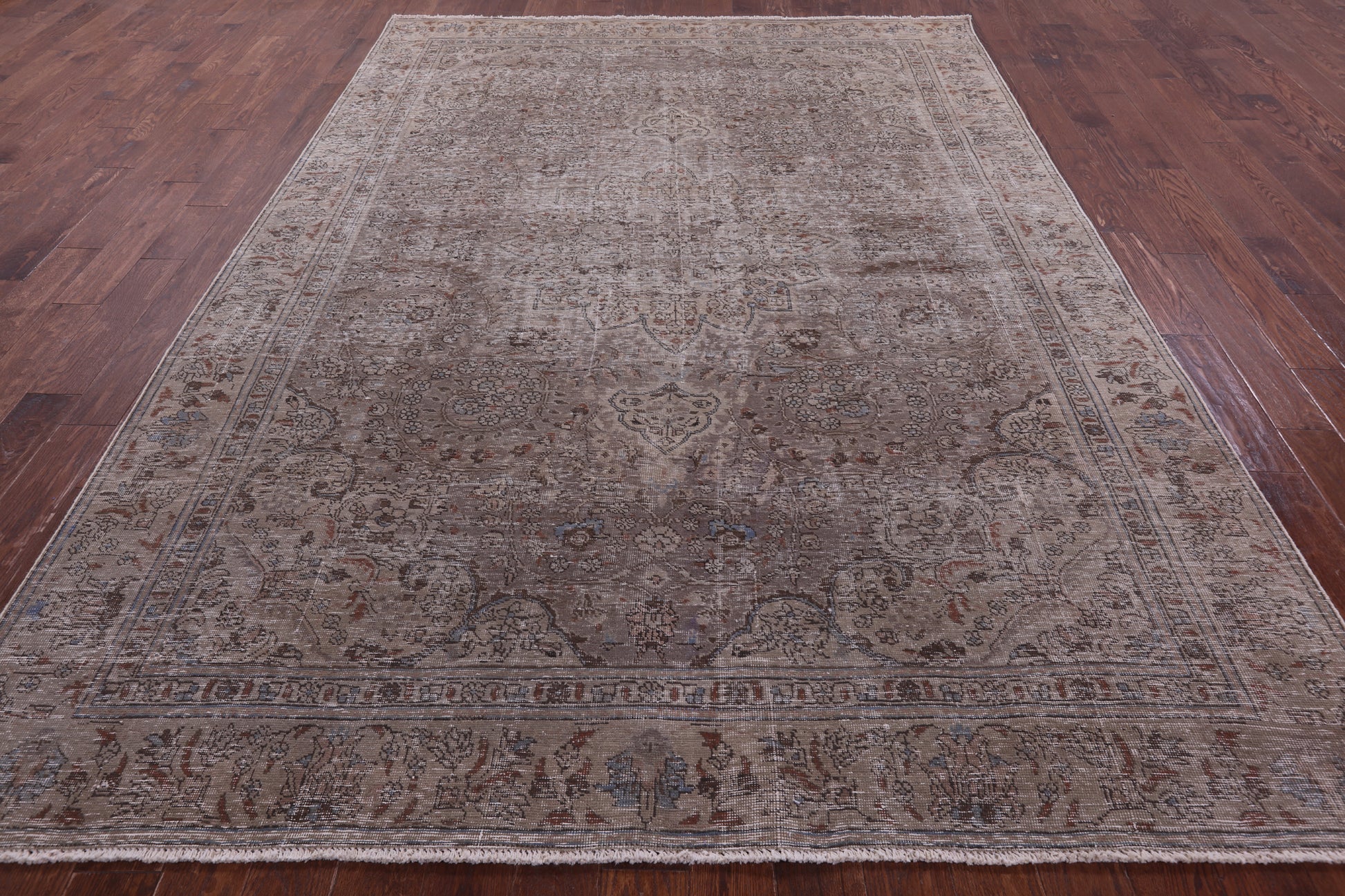 Persian Vintage White Wash Hand Knotted Wool Rug - 8' 0" X 11' 1" - Golden Nile