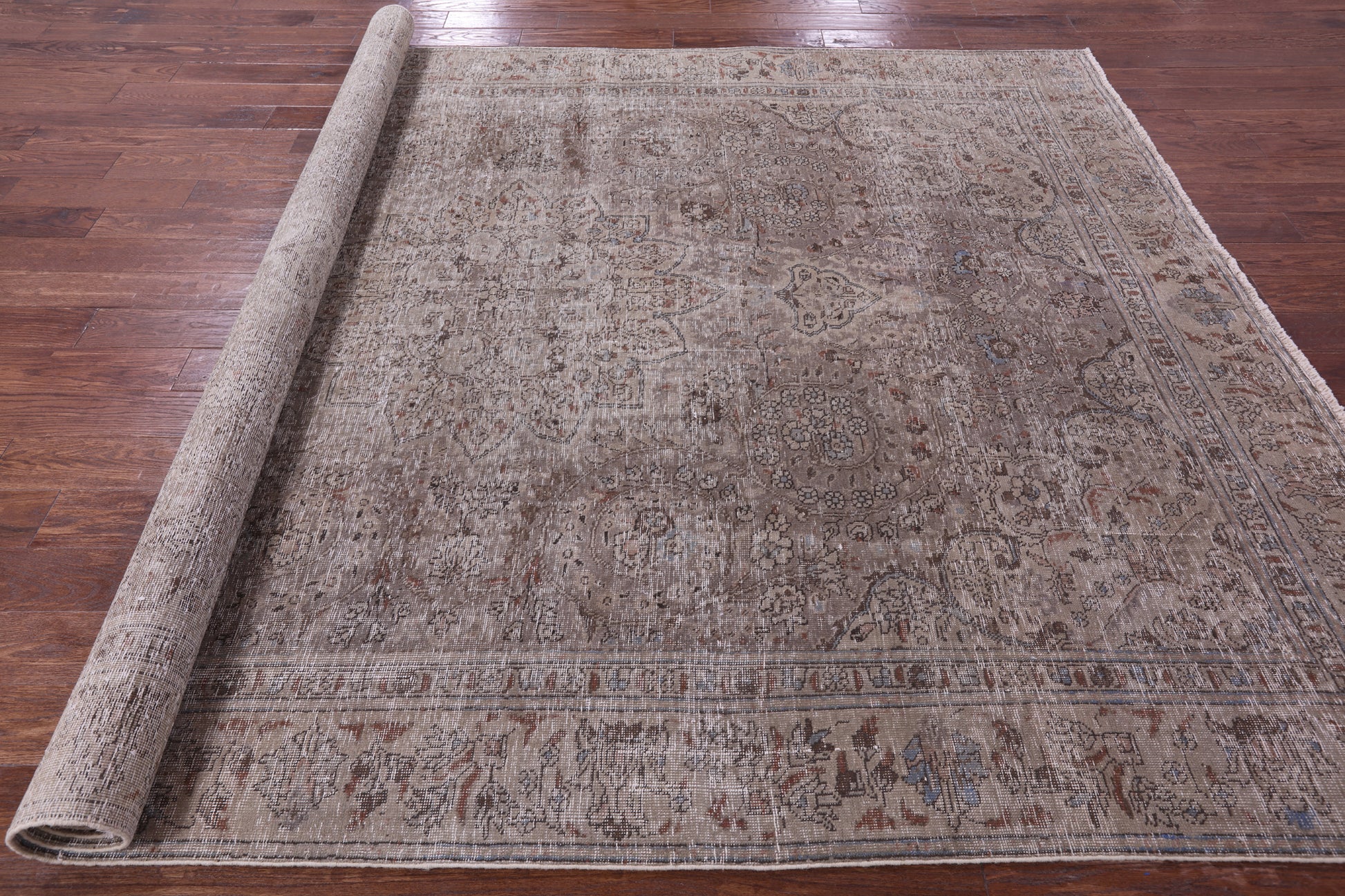 Persian Vintage White Wash Hand Knotted Wool Rug - 8' 0" X 11' 1" - Golden Nile