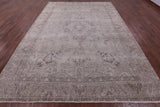 Ivory Persian Vintage White Wash Hand Knotted Wool Rug - 9' 6" X 12' 7" - Golden Nile