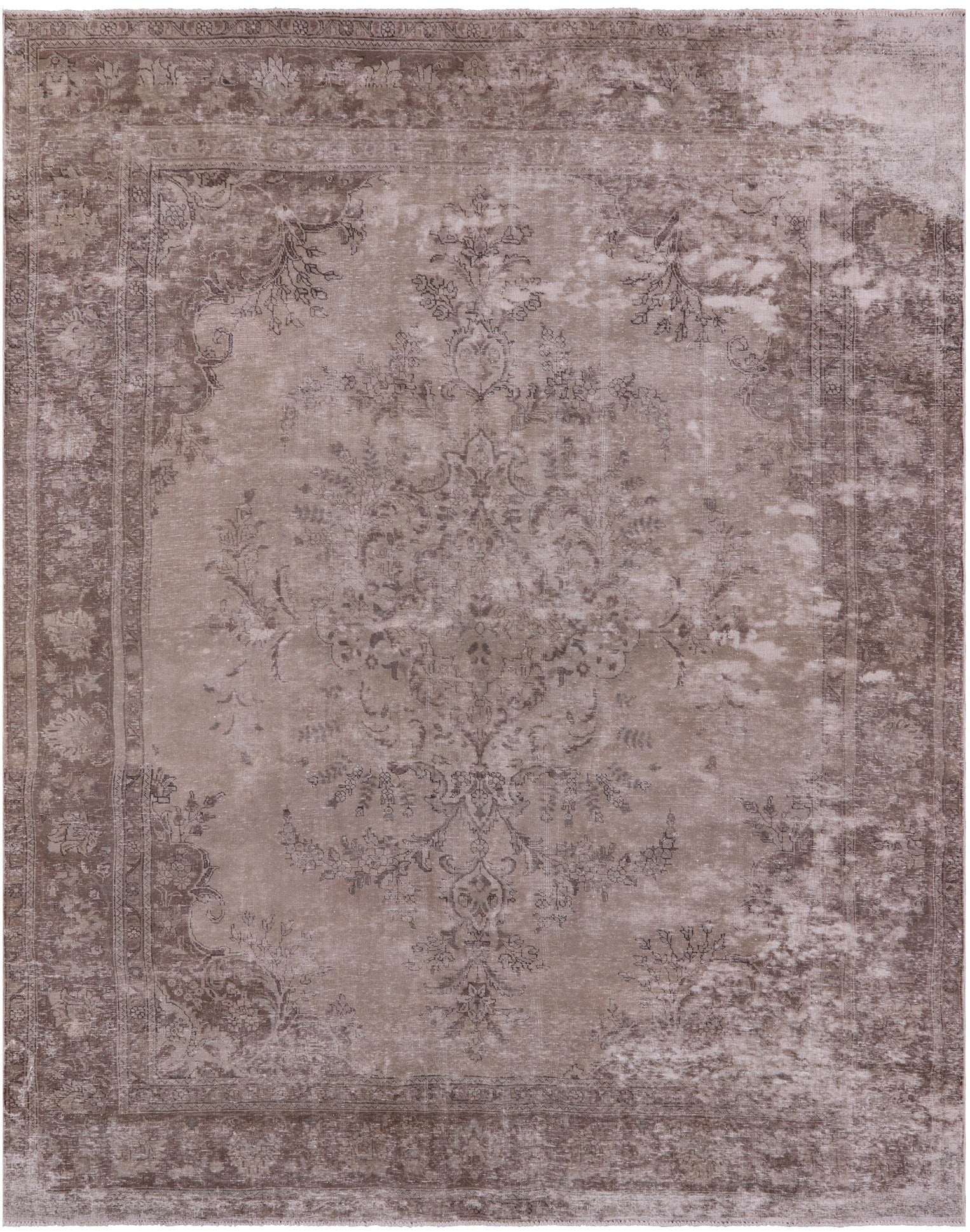 Ivory Persian Vintage White Wash Handmade Wool Rug - 9' 9" X 12' 3" - Golden Nile