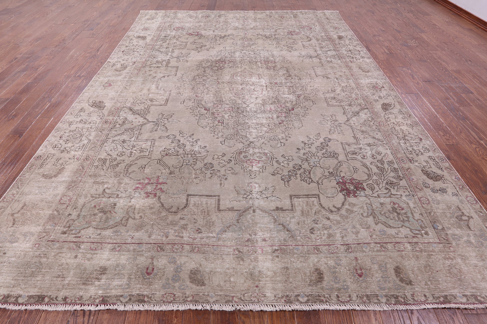 Ivory Persian Overdyed Handmade Wool Rug - 9' 7" X 12' 10" - Golden Nile