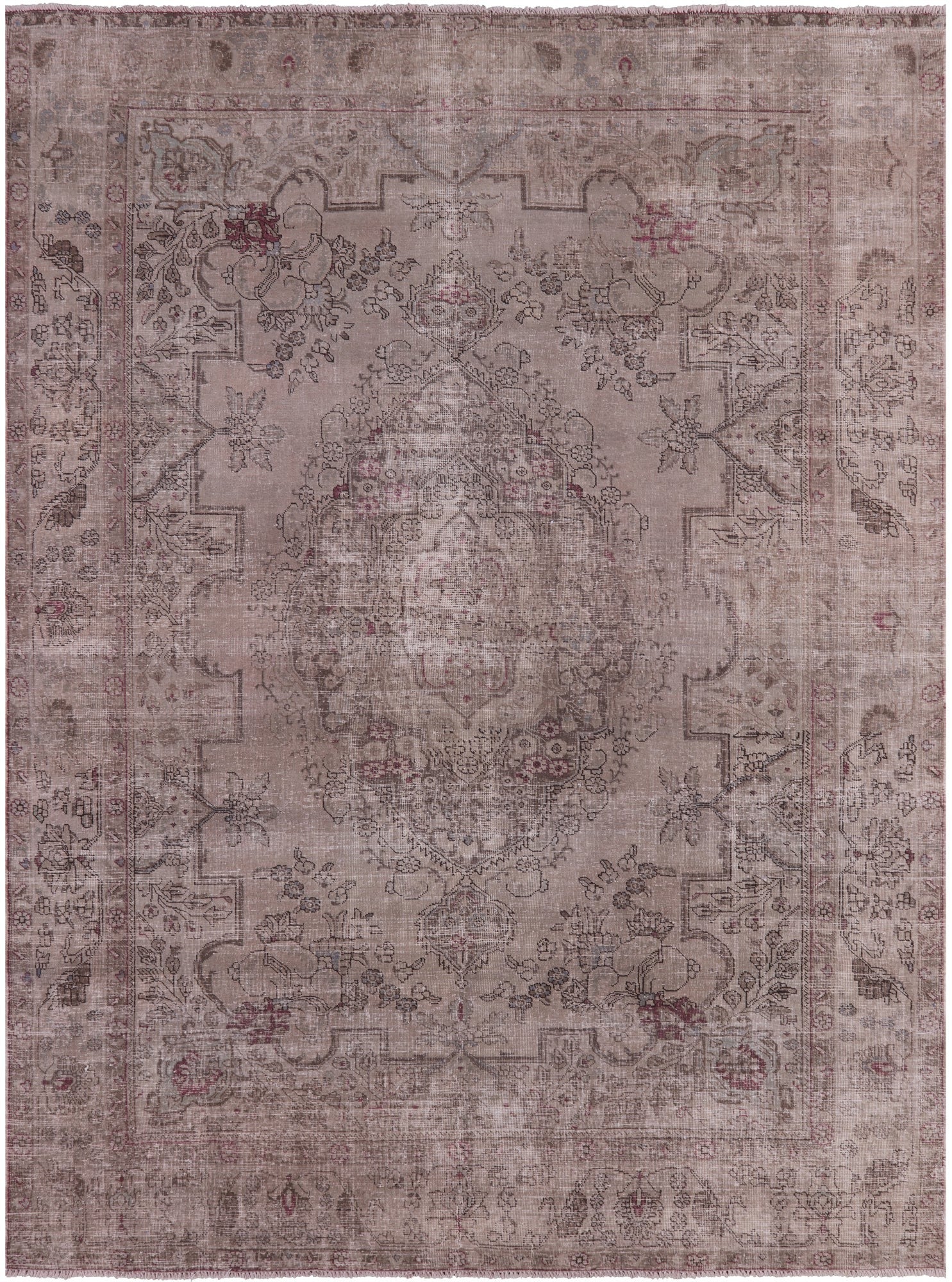 Ivory Persian Overdyed Handmade Wool Rug - 9' 7" X 12' 10" - Golden Nile