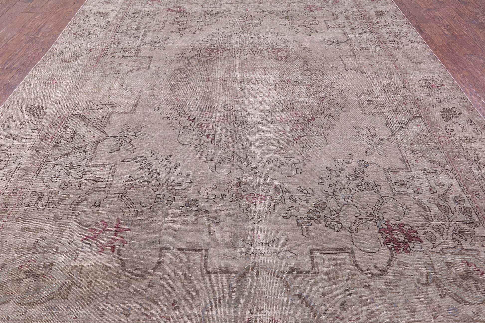 Ivory Persian Overdyed Handmade Wool Rug - 9' 7" X 12' 10" - Golden Nile