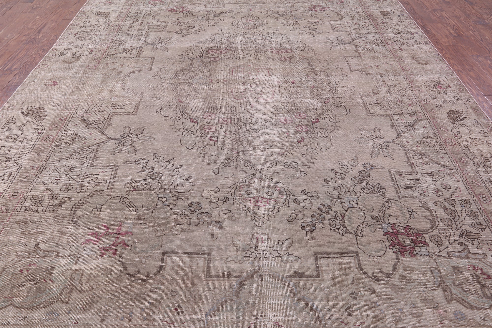 Ivory Persian Overdyed Handmade Wool Rug - 9' 7" X 12' 10" - Golden Nile