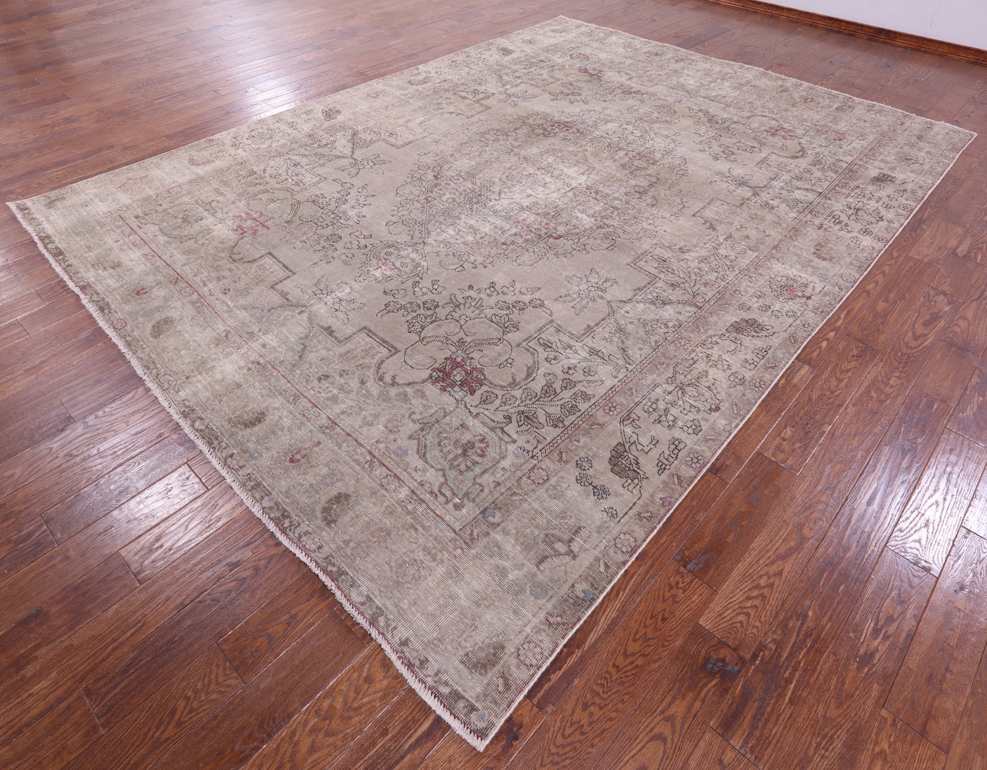 Ivory Persian Overdyed Handmade Wool Rug - 9' 7" X 12' 10" - Golden Nile