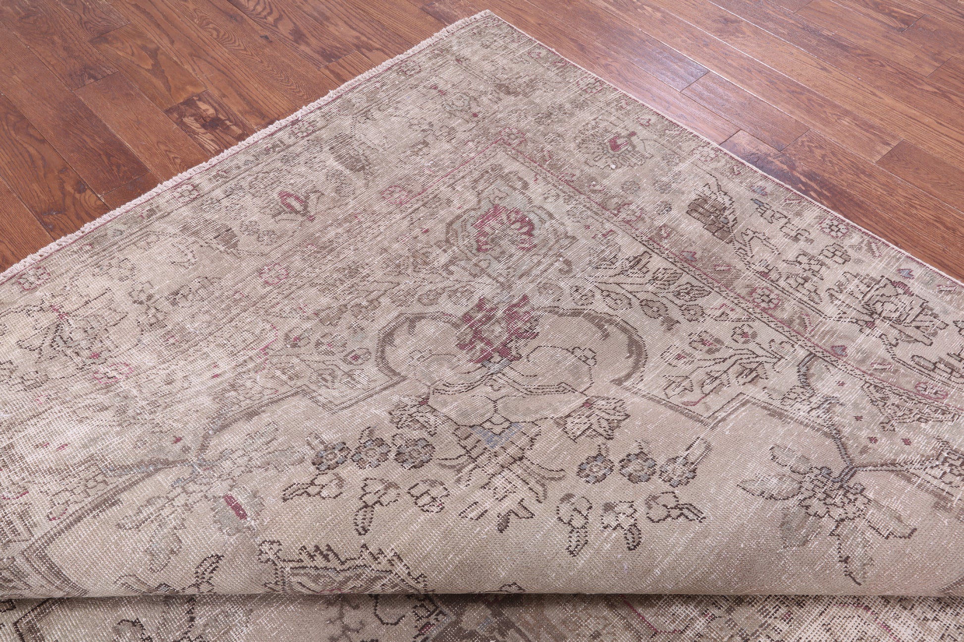 Ivory Persian Overdyed Handmade Wool Rug - 9' 7" X 12' 10" - Golden Nile