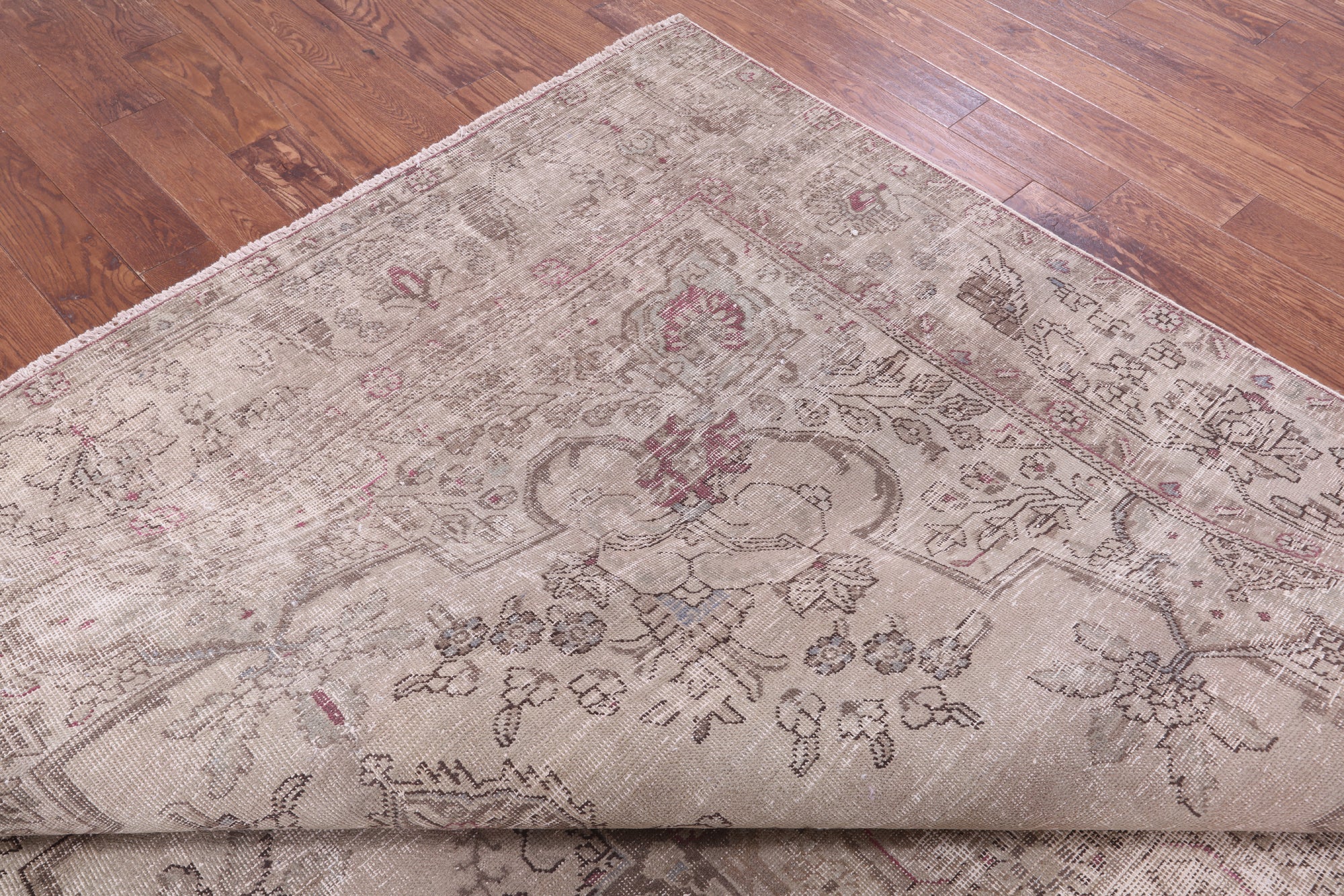 Ivory Persian Overdyed Handmade Wool Rug - 9' 7" X 12' 10" - Golden Nile