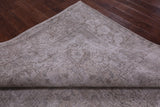 Ivory Persian Vintage White Wash Hand Knotted Wool Rug - 7' 10" X 10' 10" - Golden Nile