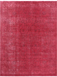Red Persian Overdyed Hand-Knotted Wool Rug - 9' 10" X 12' 6" - Golden Nile