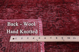 Red Persian Overdyed Hand-Knotted Wool Rug - 9' 10" X 12' 6" - Golden Nile