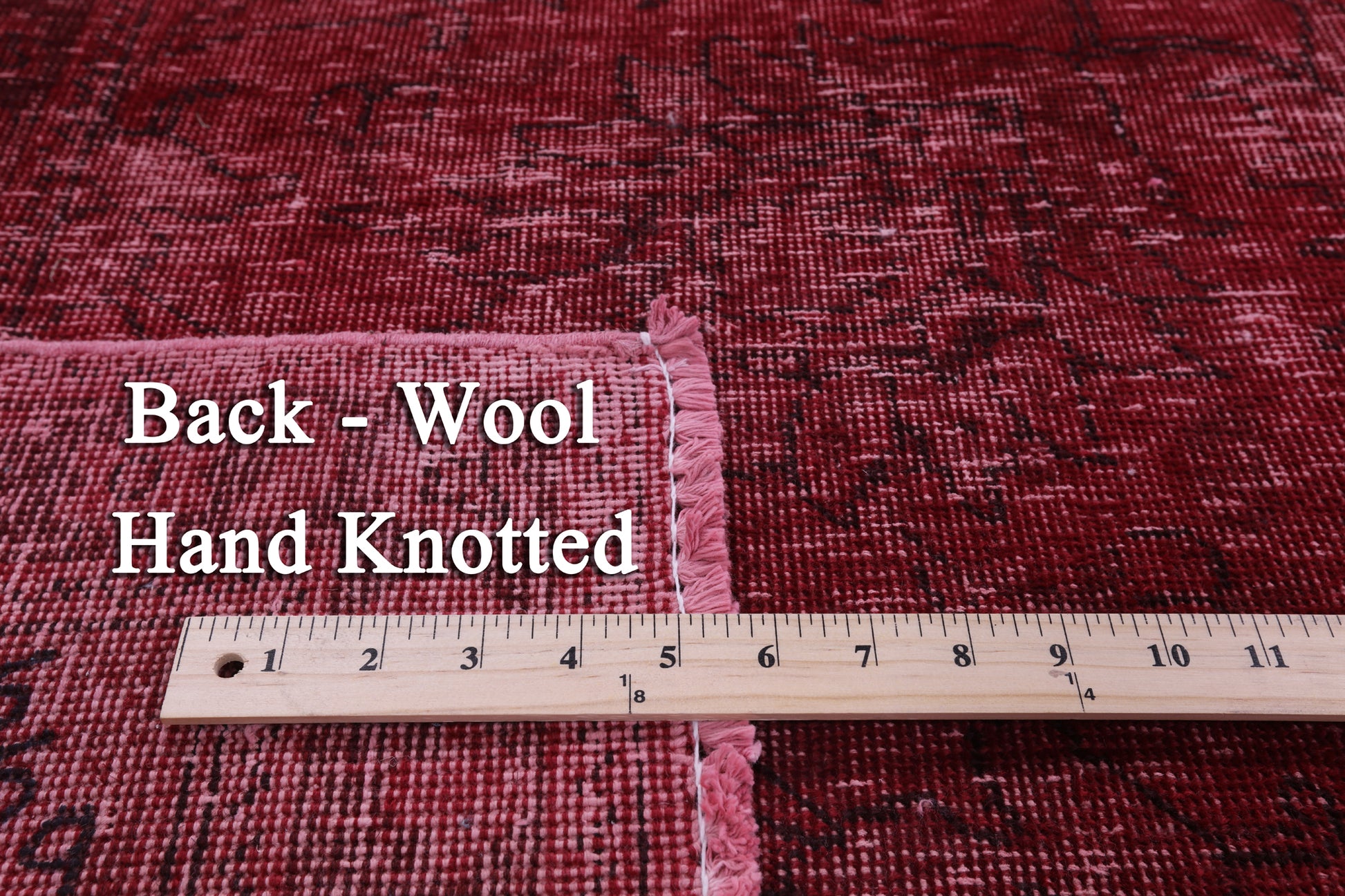 Red Persian Overdyed Hand-Knotted Wool Rug - 9' 10" X 12' 6" - Golden Nile
