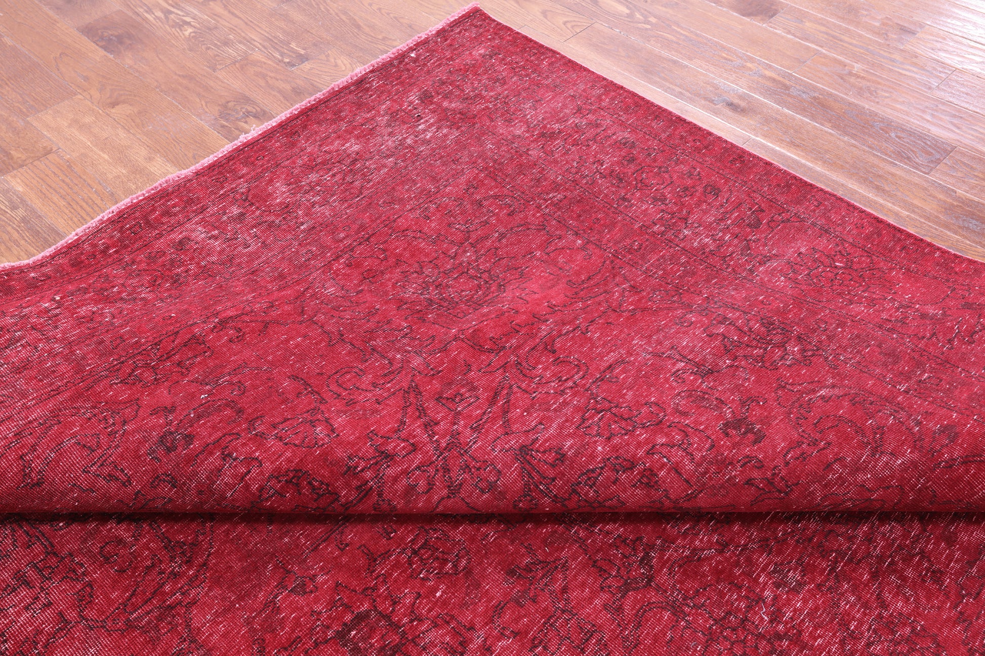 Red Persian Overdyed Hand-Knotted Wool Rug - 9' 10" X 12' 6" - Golden Nile