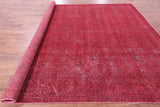 Red Persian Overdyed Hand-Knotted Wool Rug - 9' 10" X 12' 6" - Golden Nile