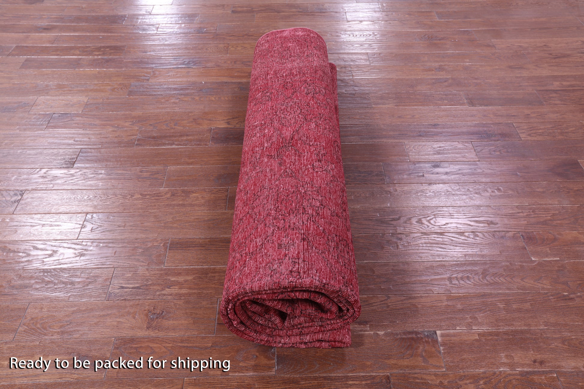 Red Persian Overdyed Hand-Knotted Wool Rug - 9' 10" X 12' 6" - Golden Nile