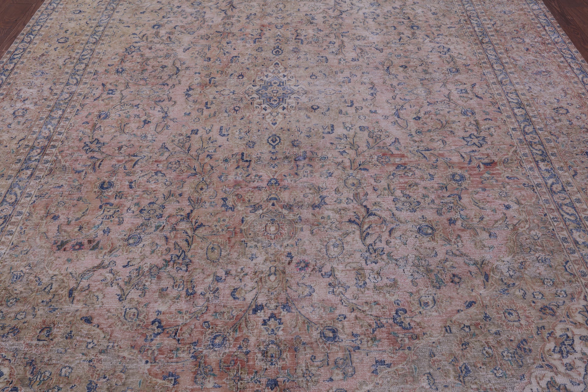 Persian Vintage White Wash Hand Knotted Wool Rug - 9' 3" X 13' 1" - Golden Nile