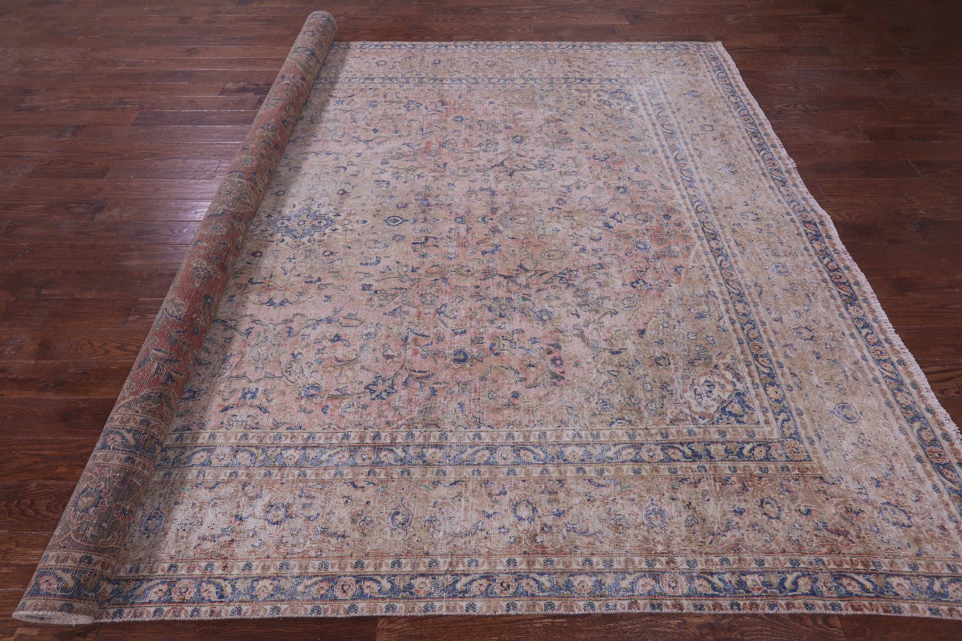 Persian Vintage White Wash Hand Knotted Wool Rug - 9' 3" X 13' 1" - Golden Nile