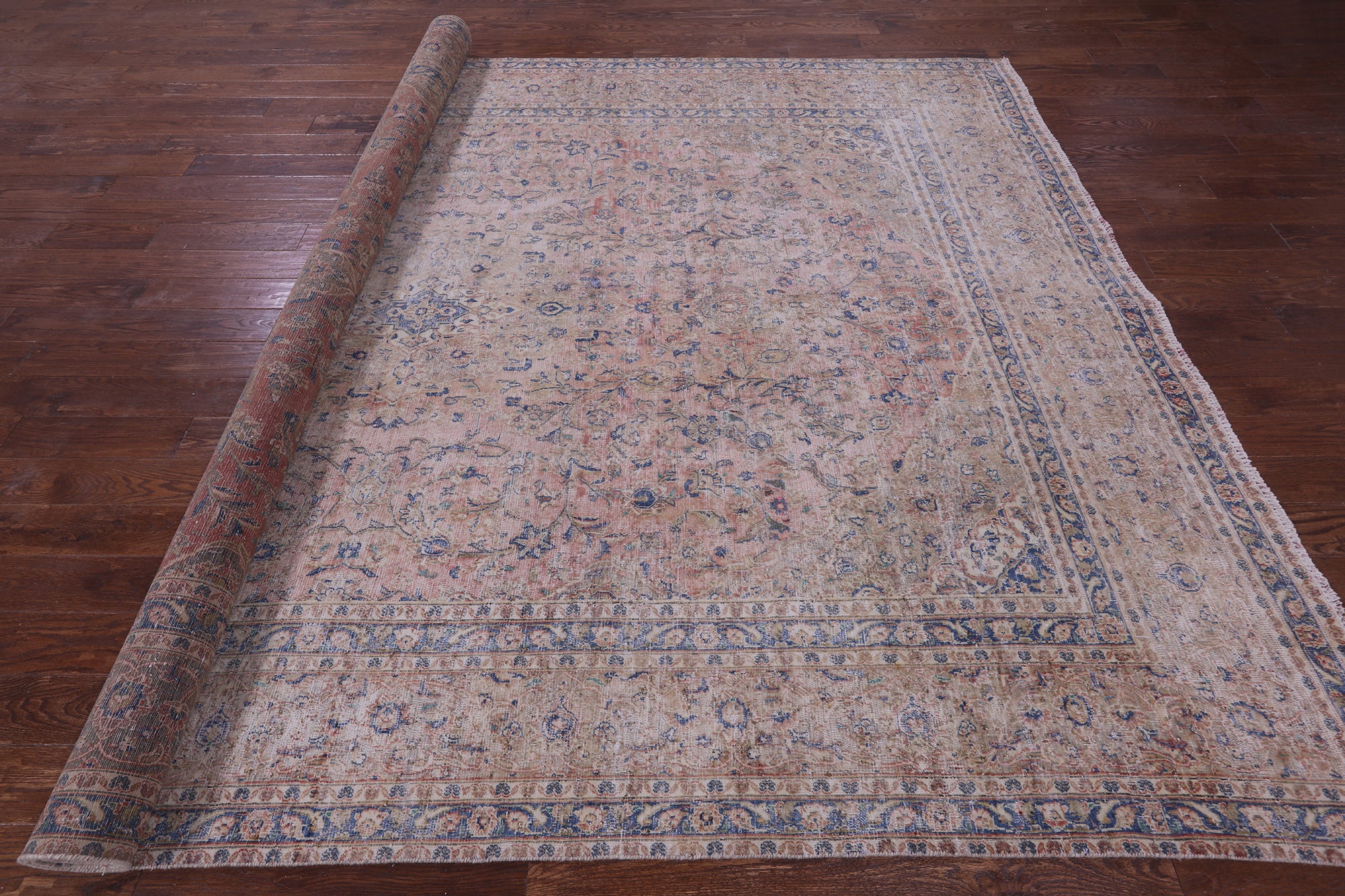 Persian Vintage White Wash Hand Knotted Wool Rug - 9' 3" X 13' 1" - Golden Nile