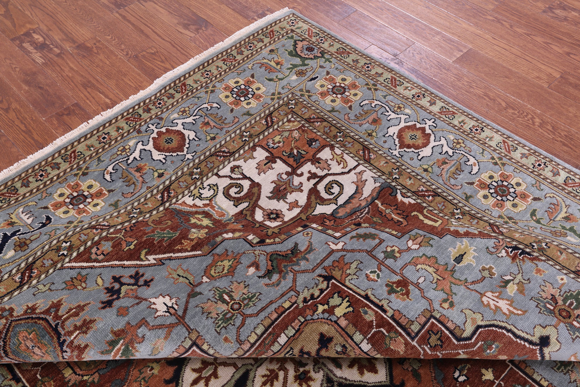 Square Heriz Serapi Hand Knotted Wool Rug - 9' 11" X 10' 0" - Golden Nile