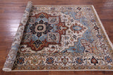 Ivory Heriz Serapi Hand Knotted Wool Rug - 6' 0" X 9' 0" - Golden Nile