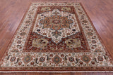 Ivory Heriz Serapi Hand Knotted Wool Rug - 7' 11" X 9' 11" - Golden Nile