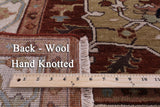 Ivory Heriz Serapi Hand Knotted Wool Rug - 7' 11" X 9' 11" - Golden Nile