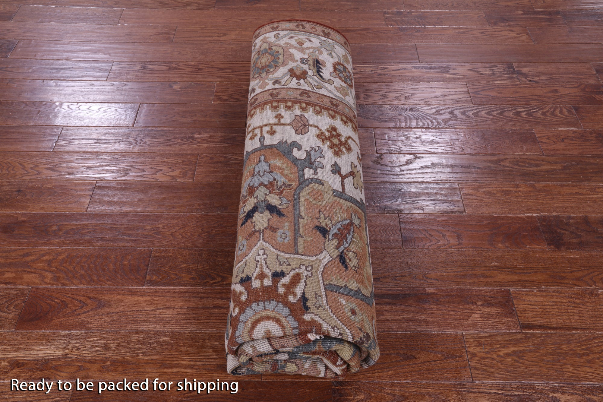 Ivory Heriz Serapi Hand Knotted Wool Rug - 7' 11" X 9' 11" - Golden Nile