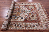 Ivory Heriz Serapi Handmade Wool Rug - 6' 0" X 9' 3" - Golden Nile