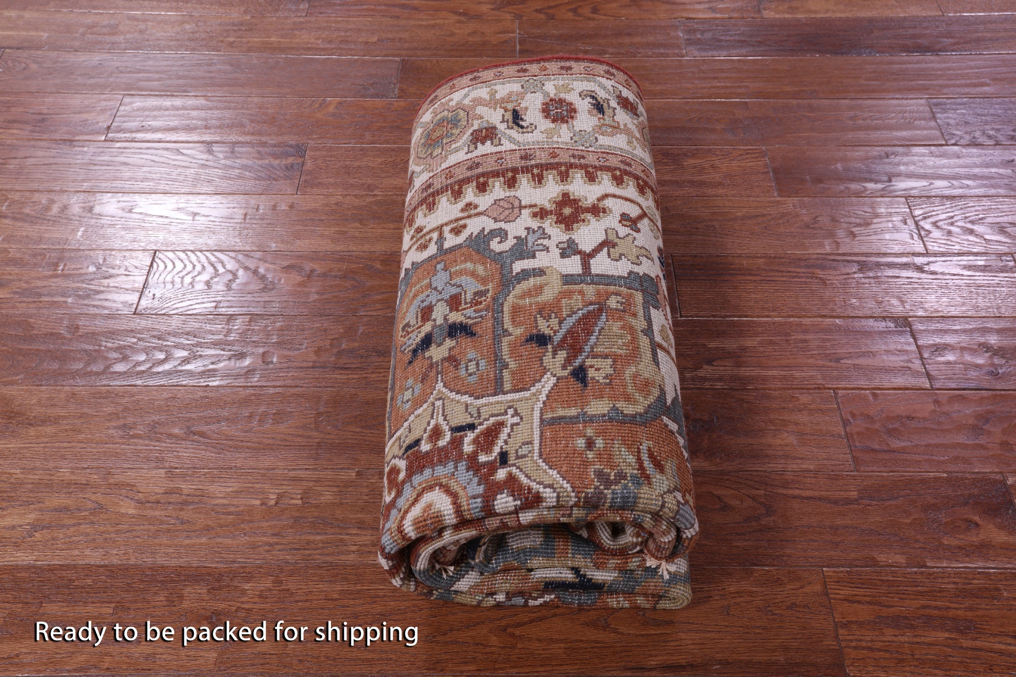 Ivory Heriz Serapi Hand Knotted Wool Rug - 4' 11" X 7' 11" - Golden Nile
