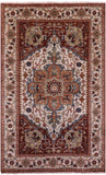 Ivory Heriz Serapi Hand Knotted Wool Rug - 4' 11" X 7' 11" - Golden Nile